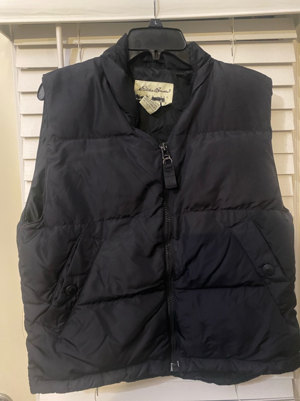 Women’s Eddie Bauer Black Quilted Puffer Vest in size medium.